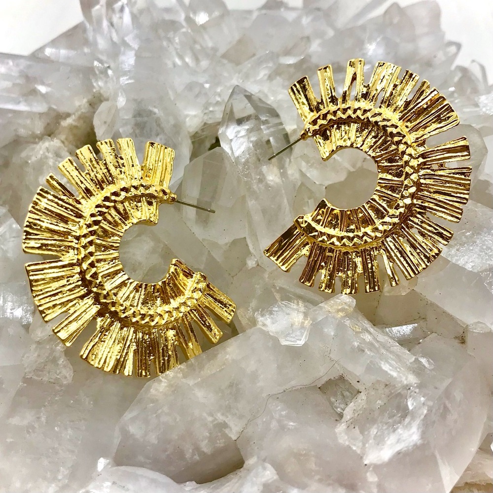 💫Zara Textured Fan Shaped Earrings💫